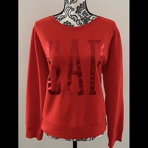 Gap Crew Neck Logo Sweatshirt With Large Metallic Letters